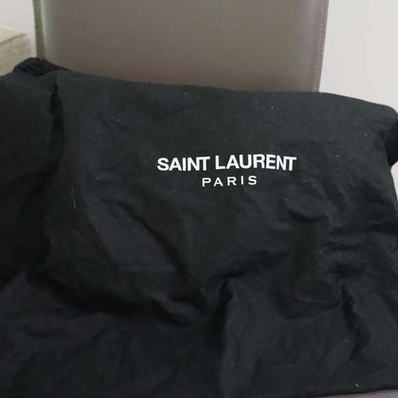 Yves Saint Laurent YSL Black Studded Duffel 6 Shoulder Bag Purse Silver - Picture 9 of 16